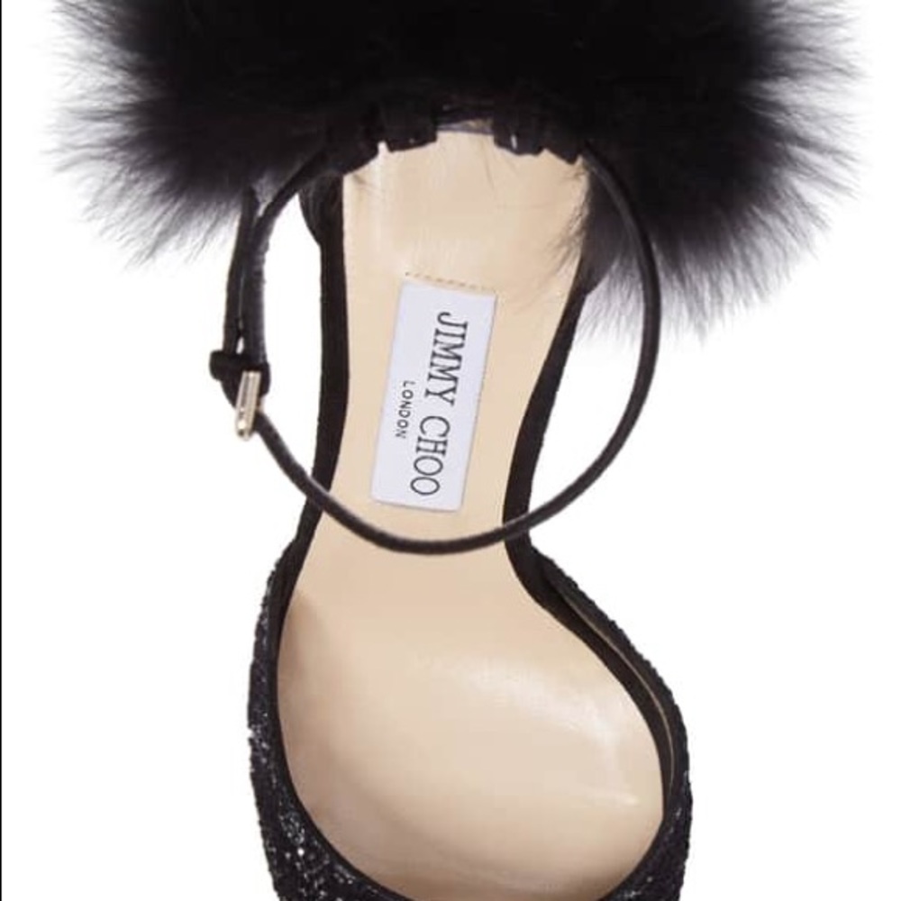 Jimmy Choo Suri Genuine Fox Fur Sandal Women 5.5 - Picture 5 of 8